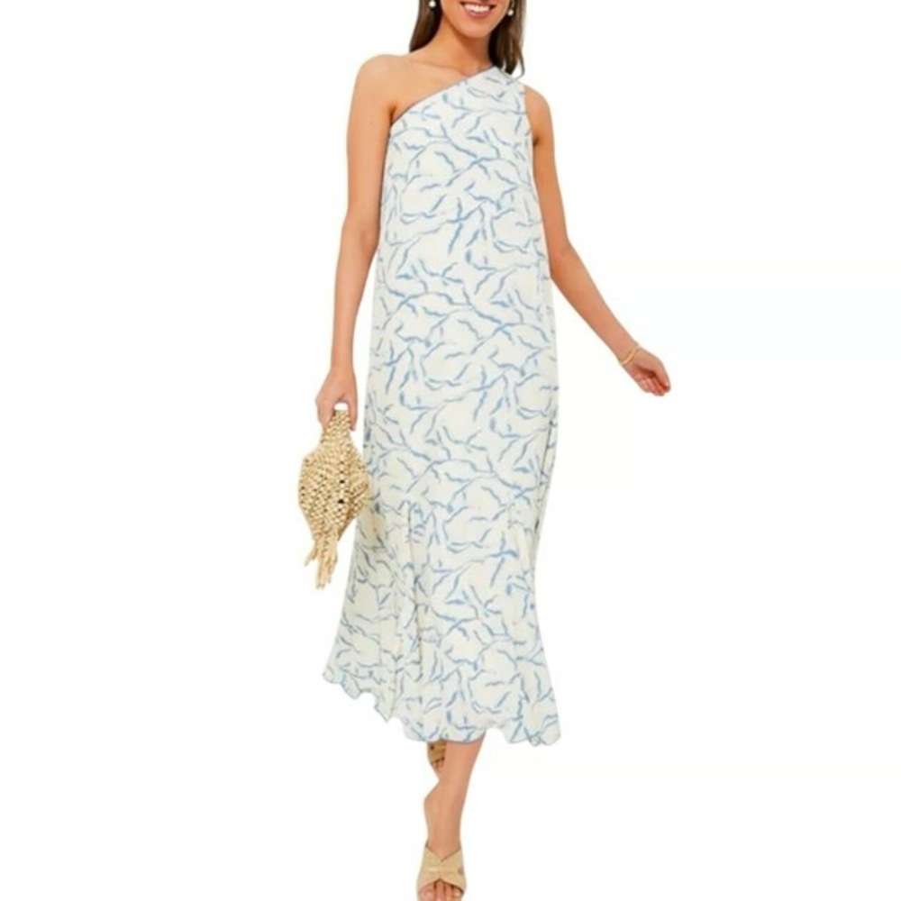 Tuckernuck Hyacinth House Seaside Sabine Dress Cream Blue Size XXL Resort - Picture 2 of 13